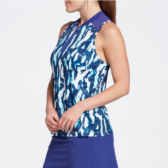 NWT Slazenger Women's Fragment Back Slit Sleeveless Golf Polo in Medium - Picture 1 of 10